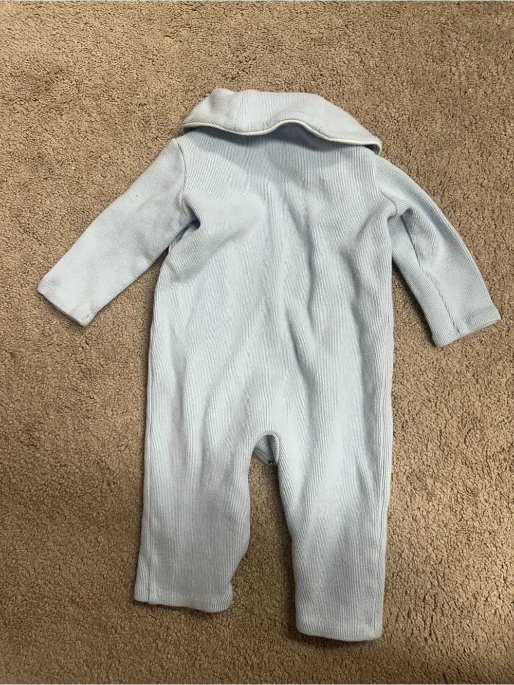 Ralph Lauren Baby Light Blue Knit One-Piece Romper
